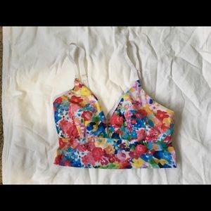 Commando bralette impressionist floral white s/m